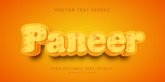 Efecto de texto editable en paneer