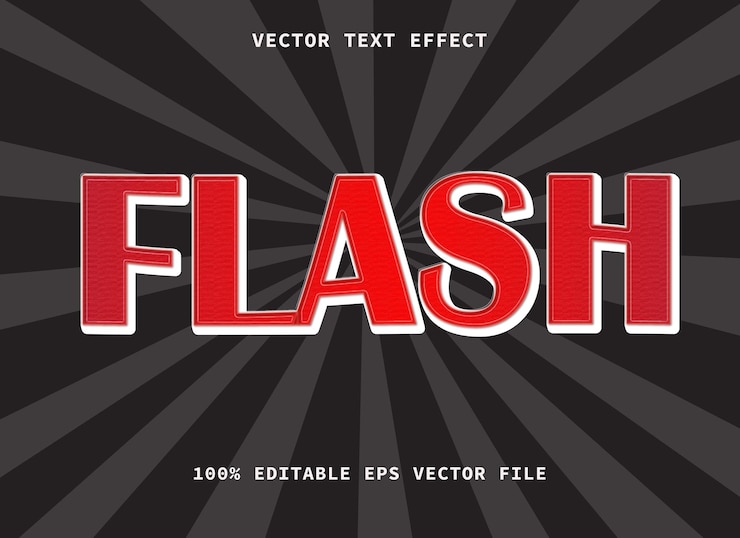 Vector efecto de texto editable pantalla flash estilo de fuente de tipografía de letras modernas