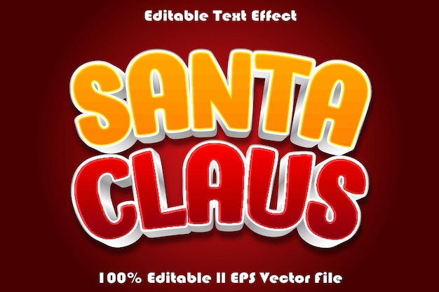 Efecto de texto editable de Papá Noel