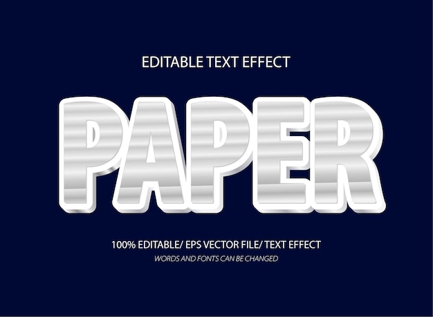 Efecto de texto editable en papel