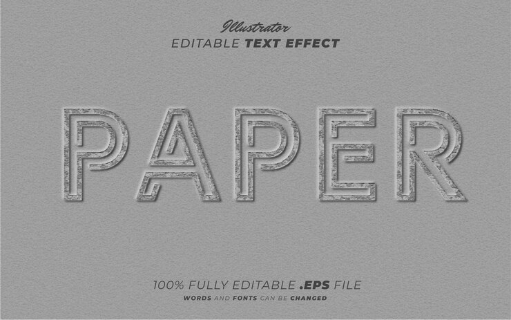 Vector efecto de texto editable en papel