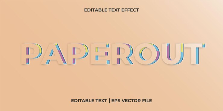 Vector efecto de texto editable de papel