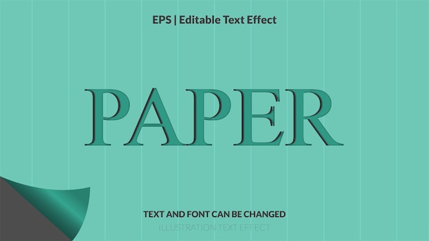 Efecto de texto editable en papel