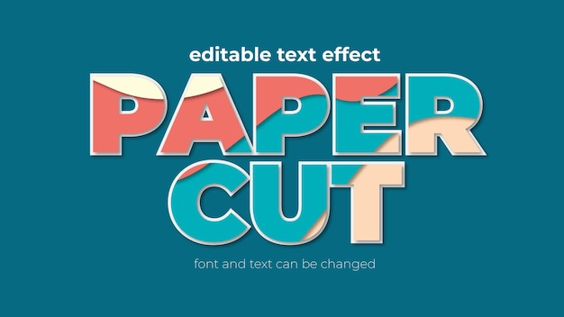 Efecto de texto editable papercut eps