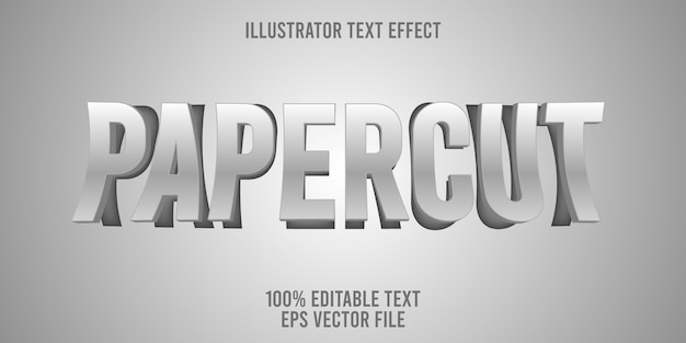 Vector efecto de texto editable papercut