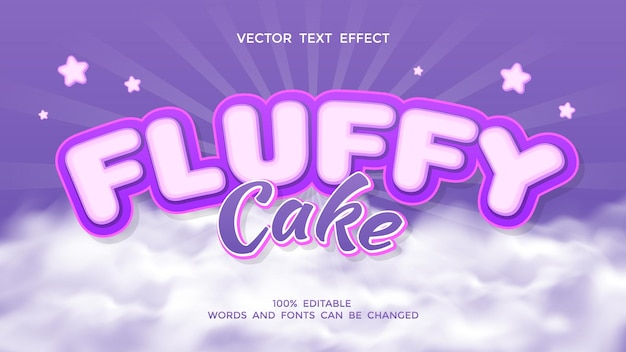 efecto de texto editable de pastel esponjoso