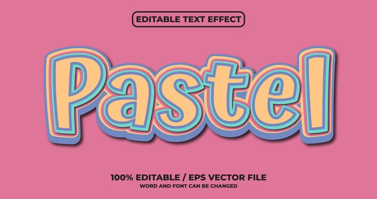 Vector efecto de texto editable pastel