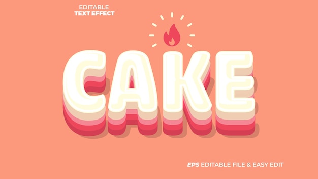 Efecto de texto editable para pasteles