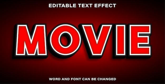 Vector efecto de texto editable - película