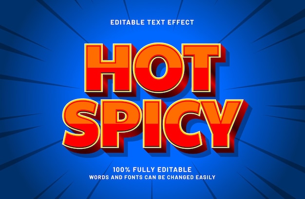 efecto de texto editable picante picante