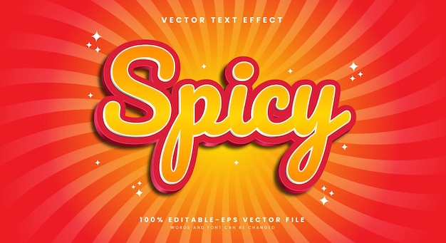 Efecto de texto editable picante plantilla adecuada para productos alimenticios picantes