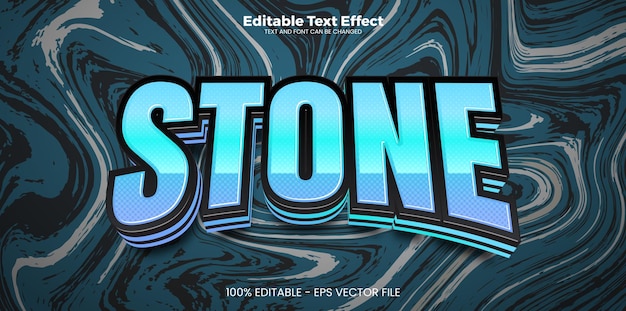 Efecto de texto editable de piedra en estilo de tendencia moderna.