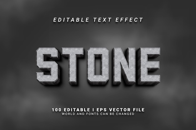 Efecto de texto editable de piedra