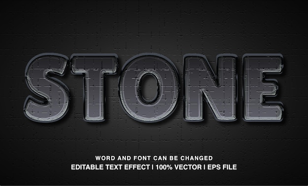 Efecto de texto editable de piedra
