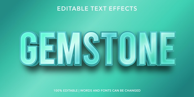 Efecto de texto editable de piedras preciosas