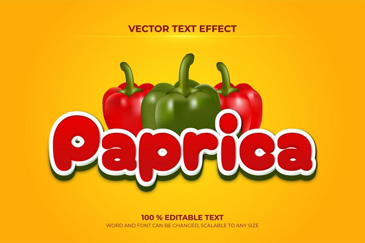 Vector efecto de texto editable de pimentón