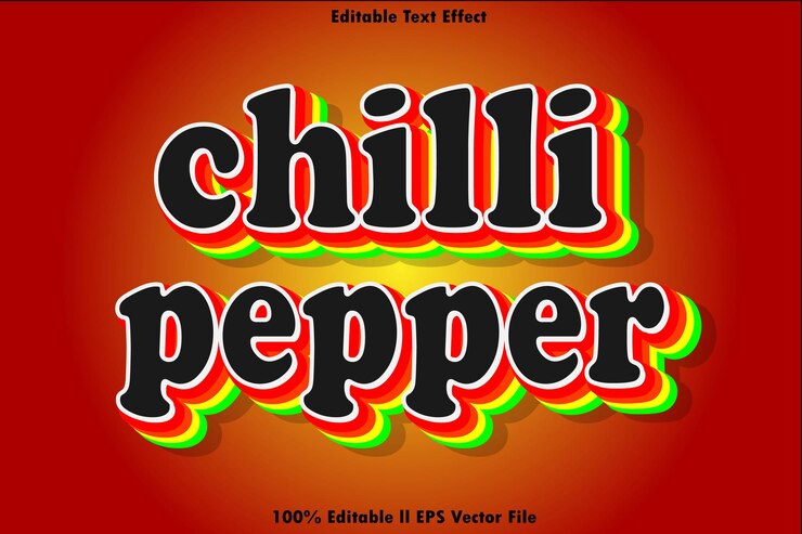 Vector efecto de texto editable con pimienta picante