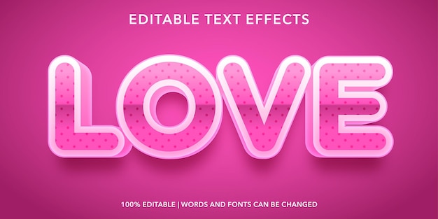 Efecto de texto editable Pink Love