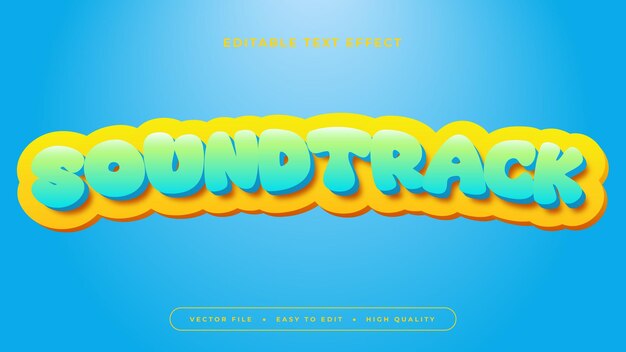 Efecto de texto editable de la pista de sonido verde y azul