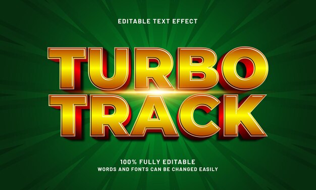 efecto de texto editable de pista turbo con un estilo de texto de carrera y velocidad