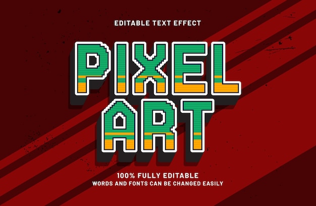 efecto de texto editable de pixel art en estilo clásico