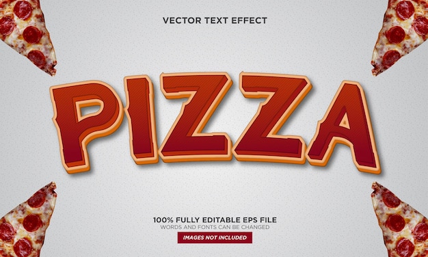 Efecto de texto editable de pizza