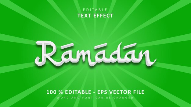 Efecto de texto editable Plantilla de efecto de texto 3D Efecto de texto de Ramadán Estilo moderno