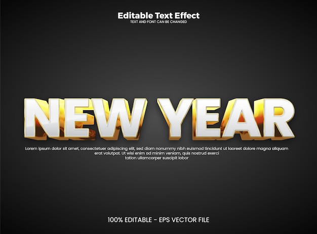 Vector efecto de texto editable plantilla de efecto de texto 3d estilo año nuevo 2022