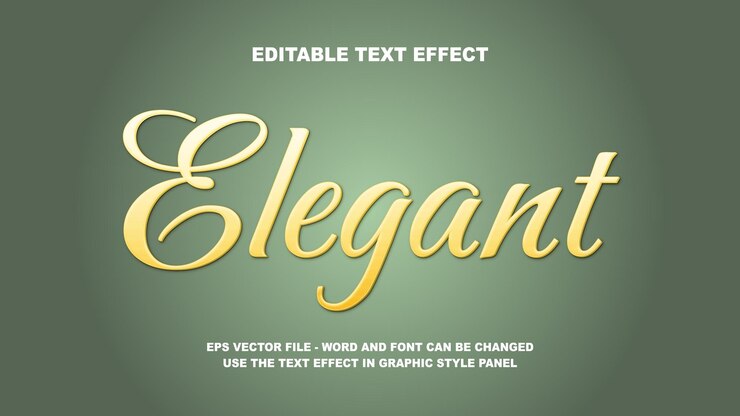 Vector efecto de texto editable plantilla vectorial 3d elegante