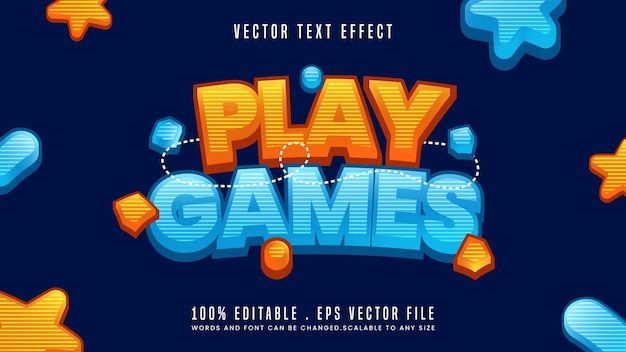 Efecto de texto editable de play games