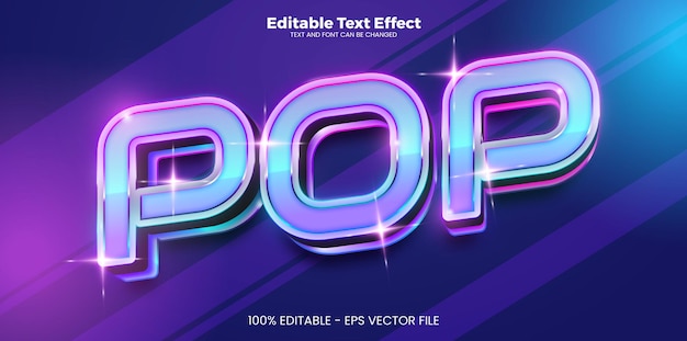 Vector efecto de texto editable pop en el estilo de la tendencia moderna