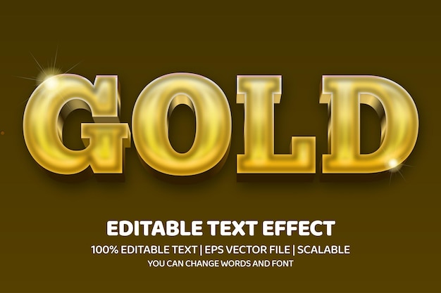 Efecto de texto editable premium dorado