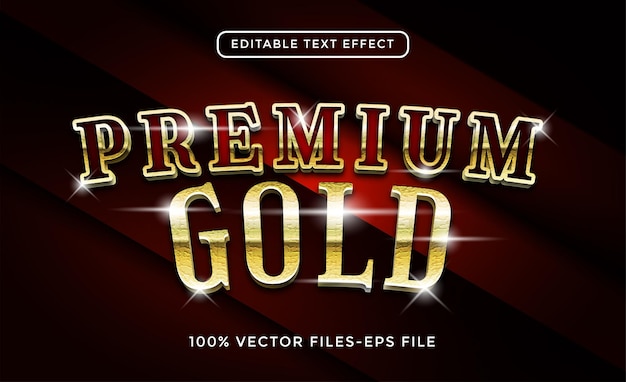 Efecto de texto editable Premium Gold vector premium