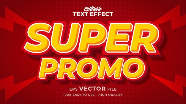 Efecto de texto editable premium de tipografía super promocional