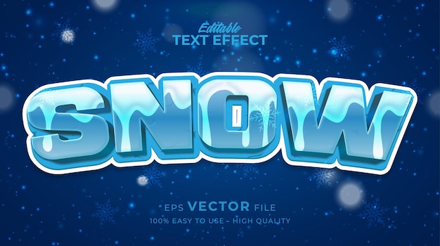 Efecto de texto editable premium de tipografía de temporada de invierno