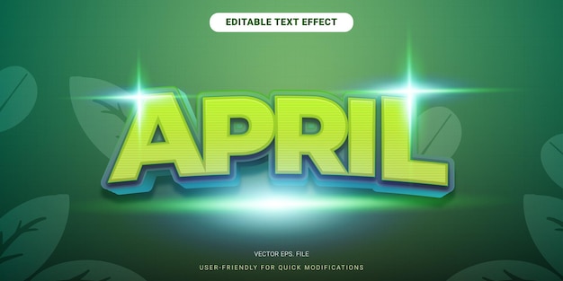 Vector efecto de texto editable premium vector 3d sencillo de april fools
