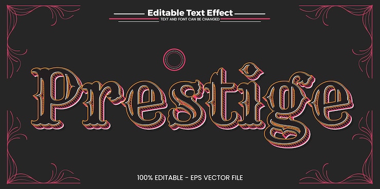 Vector efecto de texto editable de prestigio en el estilo de la tendencia moderna