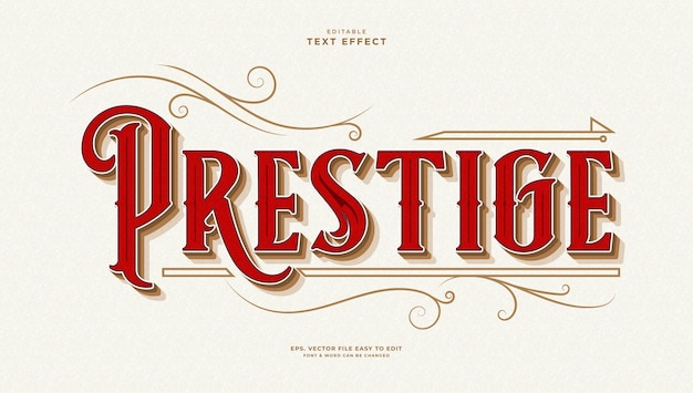 Efecto de texto editable de prestigio estilo vintage victoriano