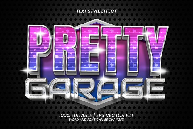 Efecto de texto editable Pretty Garage 3D Bold