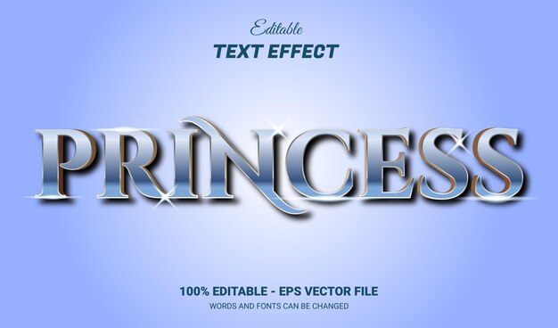 Efecto de texto editable princesa 3d