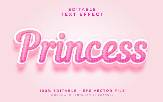 Efecto de texto editable princesa