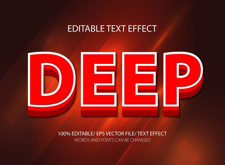 Vector efecto de texto editable en profundidad y estilo de texto editable