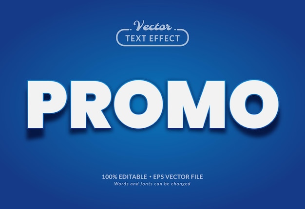 Vector efecto de texto editable de promoción azul