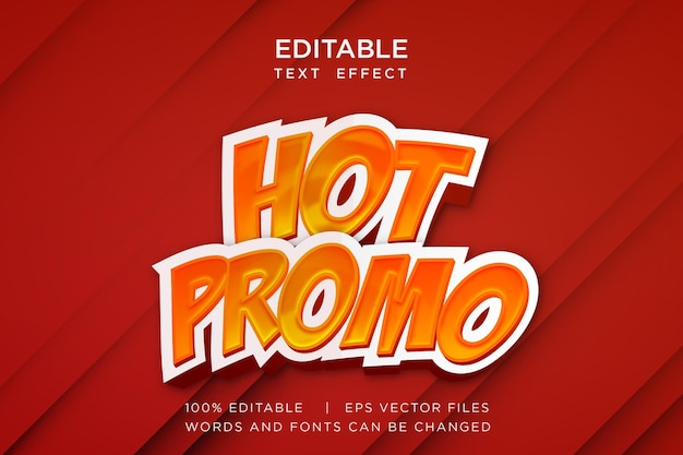 efecto de texto editable promocional caliente