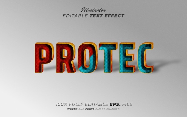 Efecto de texto editable proteger