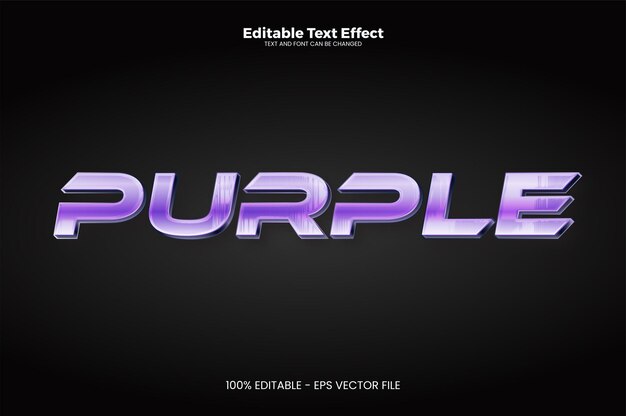 Efecto de texto editable púrpura en el estilo de la tendencia moderna