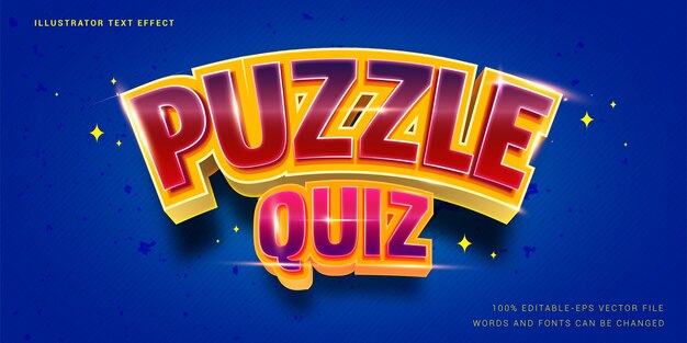 Efecto de texto editable - PUZZLE Quiz