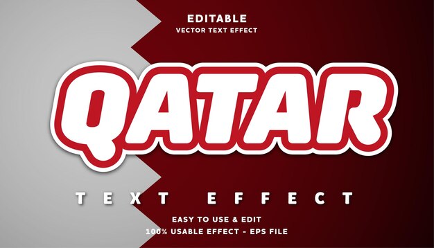 efecto de texto editable qatar con un estilo moderno y sencillo, utilizable para el logotipo o el título de la campaña