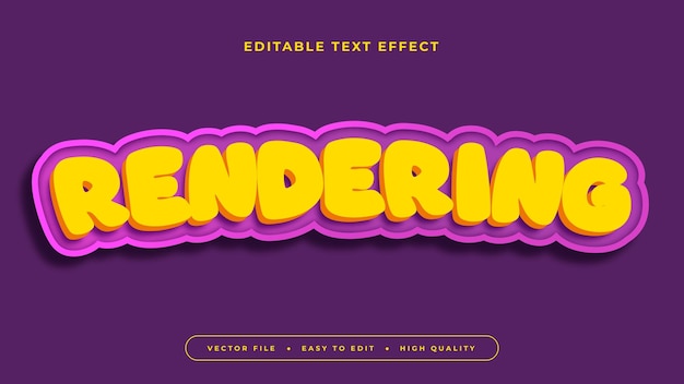 Efecto de texto editable que muestra el color púrpura naranja