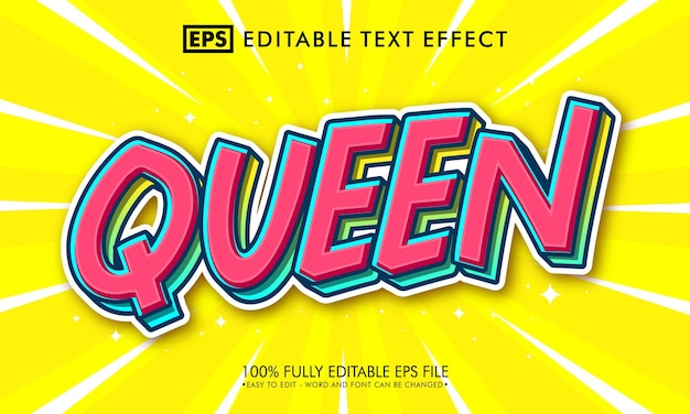 Efecto de texto editable queen